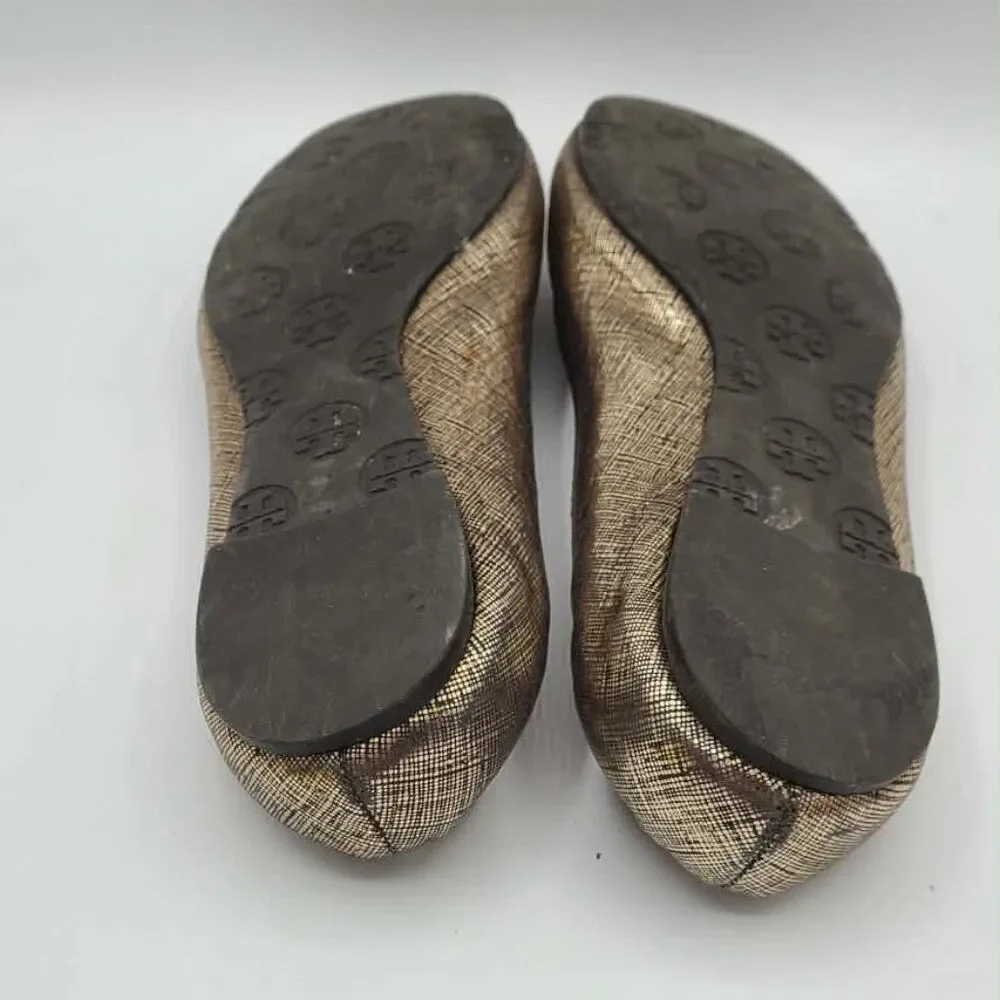 Tory Burch Reva Rare Metallic Ballet Flats size 7 1/2